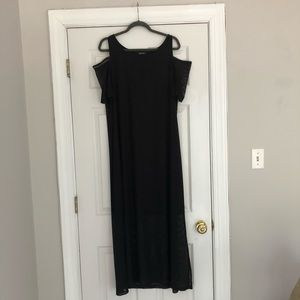 NWOT - Tank midi dress with sheer maxi overlay